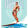 Load image into Gallery viewer, Blue Noosa Longboard - Retro Poster