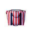 Load image into Gallery viewer, Red Blue Stripe Zip Medium Tote