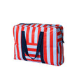 Load image into Gallery viewer, Red Blue Stripe Overnight Bag