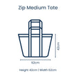 Load image into Gallery viewer, Red Blue Stripe Zip Medium Tote