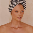 Load image into Gallery viewer, Riva Hair Towel Wrap Monochrome Stripe