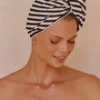 Load image into Gallery viewer, Riva Hair Towel Wrap Monochrome Stripe