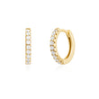 Load image into Gallery viewer, Gold CZ Sparkling Hoops
