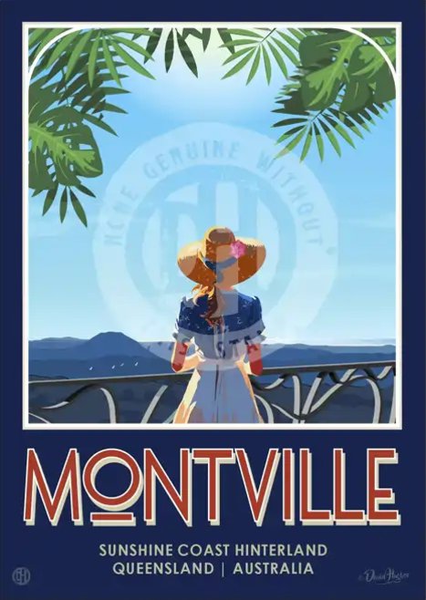 Montville Rose - Retro Poster