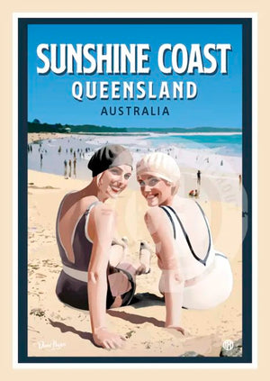Noosa Beach Belles - Retro Poster