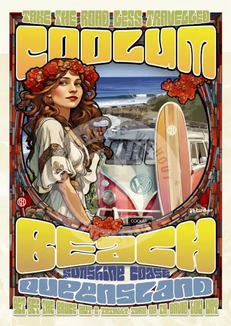 Coolum Beach - Retro Poster