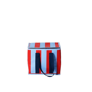 Red Blue Stripe Mini Insulated Tote