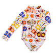 Load image into Gallery viewer, Long Sleeve Zip Bather / Flutterby
