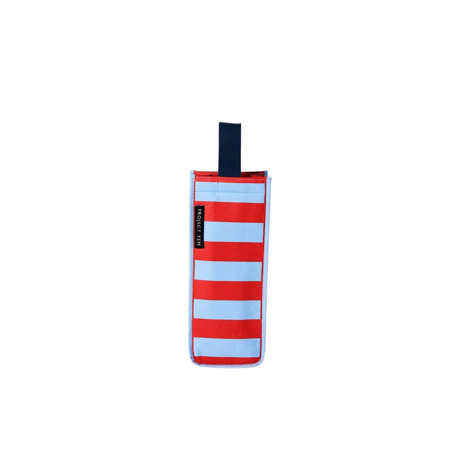 Red Blue Stripe Wine Bag