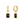 Load image into Gallery viewer, GOLD CHOCOLATE BEZEL RECTANGLE HOOPS EARRINGS
