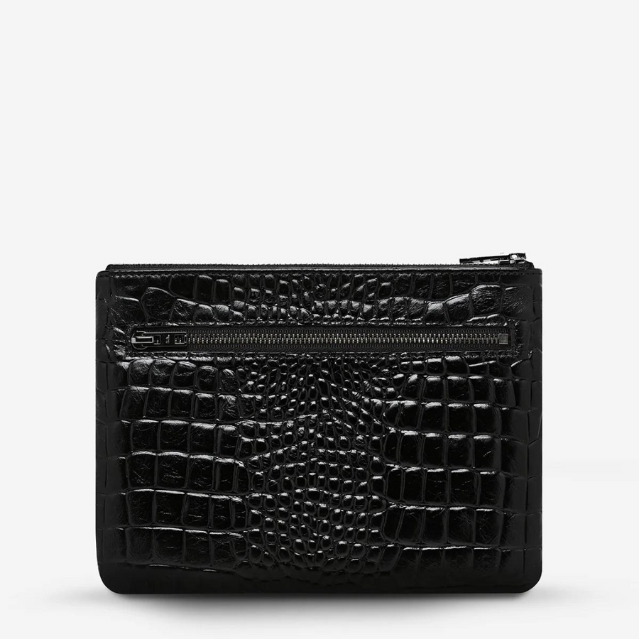 New Day - Black Croc Emboss Leather Wallet