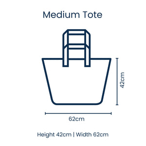 Red Blue Stripe Medium Tote