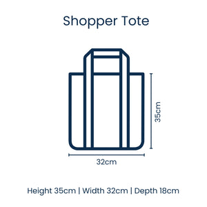 Red Blue Stripe Shopper Tote