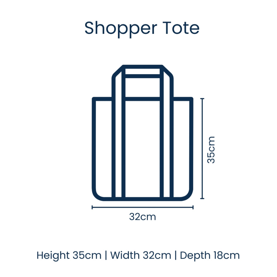 Red Blue Stripe Shopper Tote