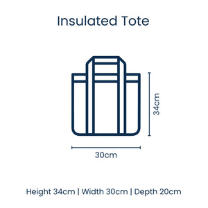 Red Blue Stripe Medium Insulated Tote