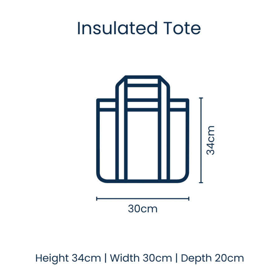 Red Blue Stripe Medium Insulated Tote