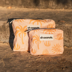 Beach Pouch | Medium | Pink Palms