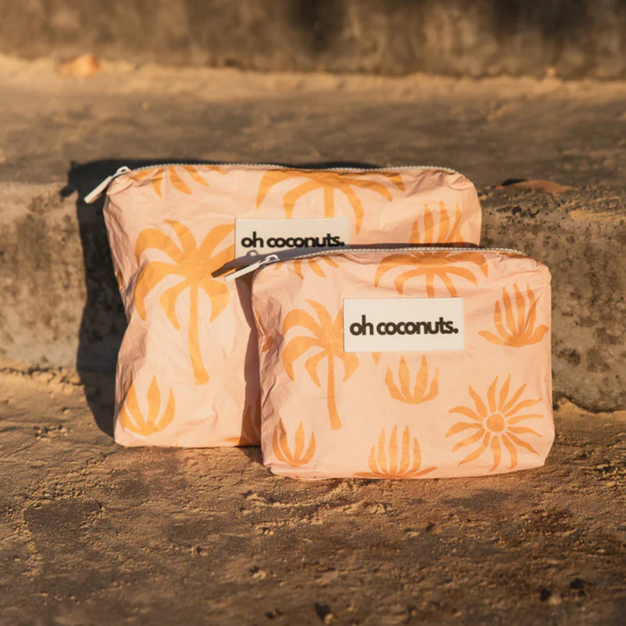 Beach Pouch | Medium | Pink Palms