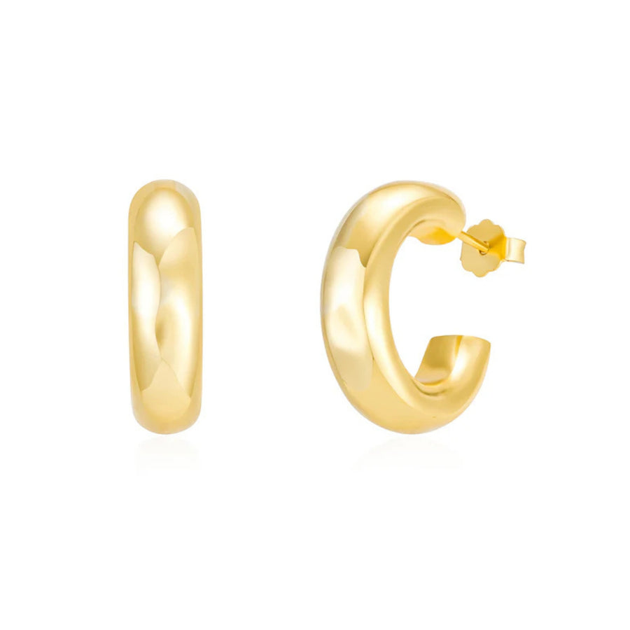 Gold Chunky Tube Hoops