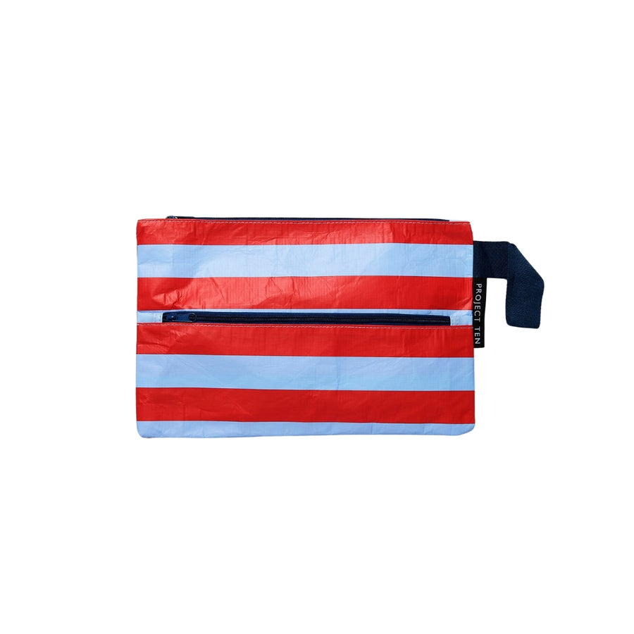 Red Blue Stripe Pencil Case