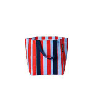 Red Blue Stripe Shopper Tote