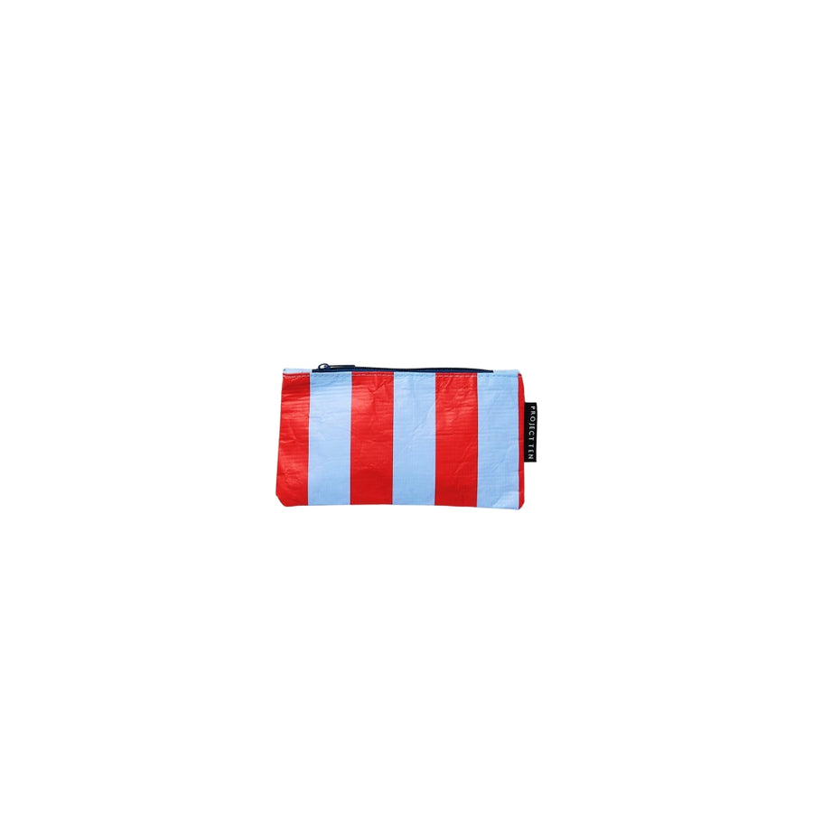 Red Blue Stripe Tiny Zip Pouch