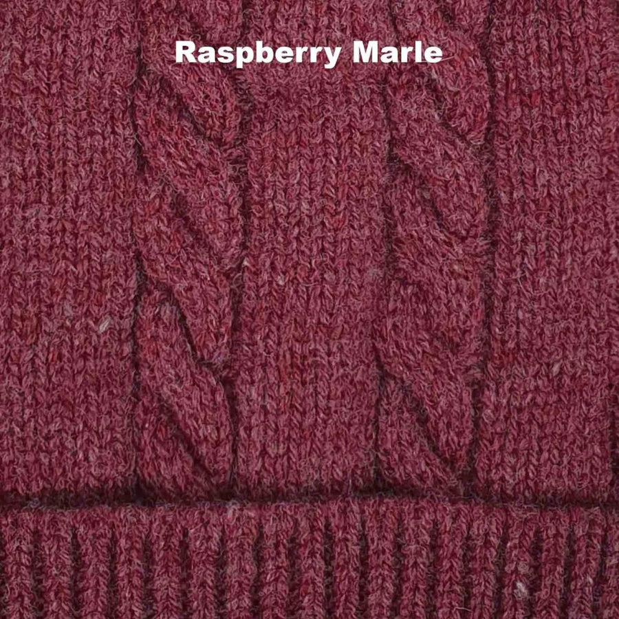 WINTER BEANIES | CABLE - Raspberry Marle