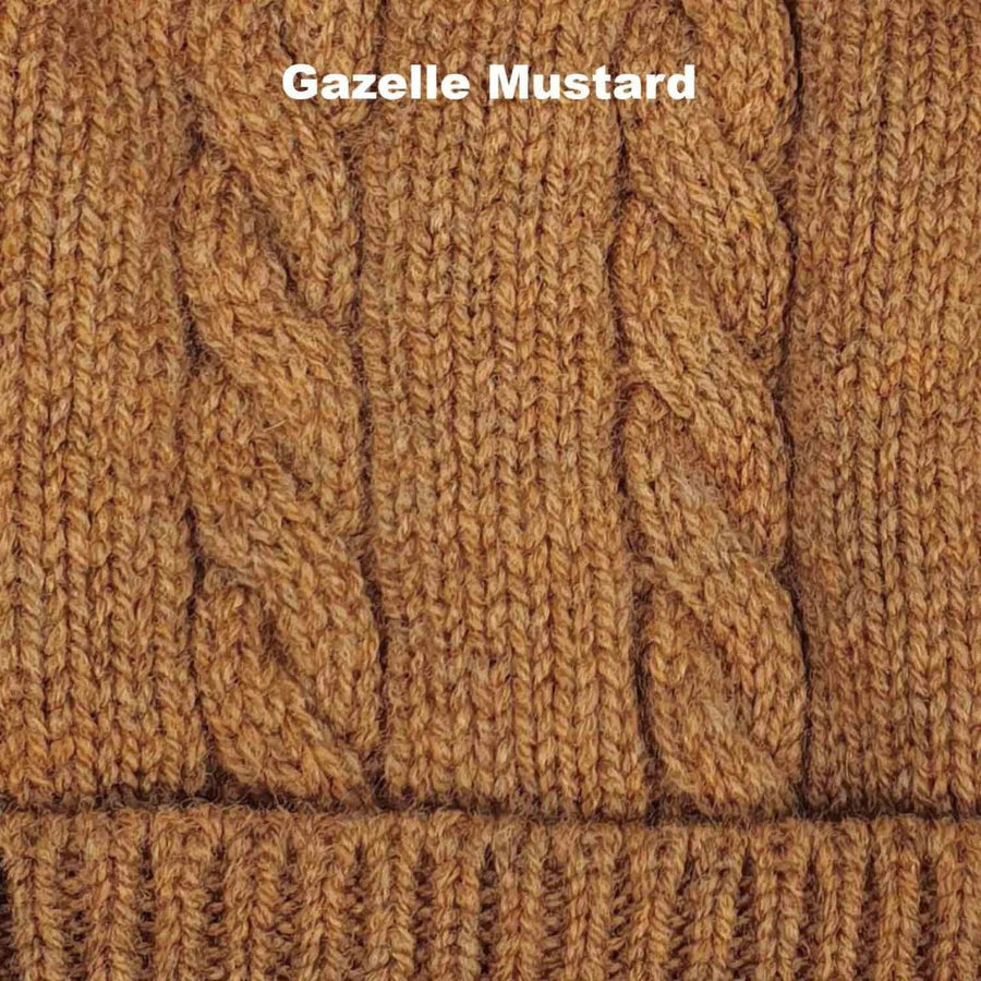 WINTER BEANIES | CABLE - Gazelle Mustard