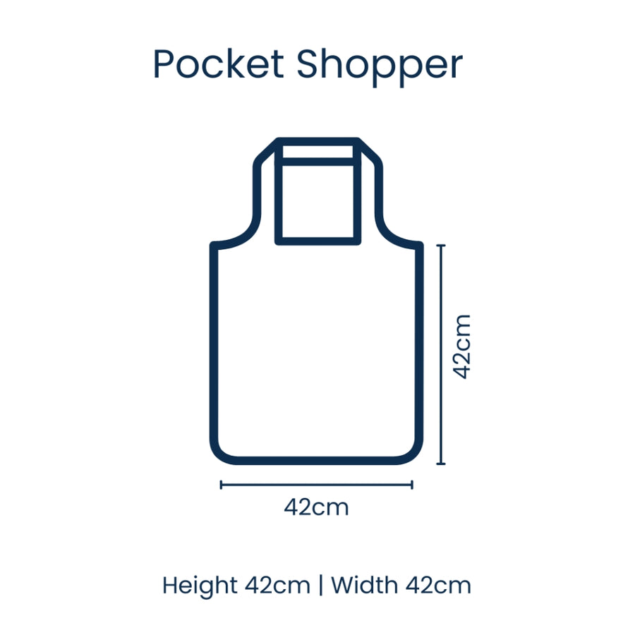 Red Blue Stripe Pocket Shopper