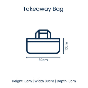 Red Blue Stripe Takeaway Bag