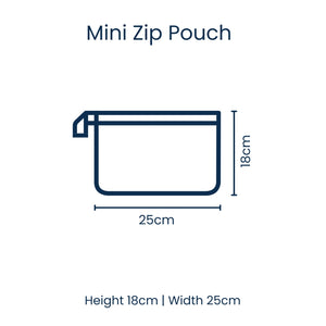 Red Blue Stripe Mini Zip Pouch