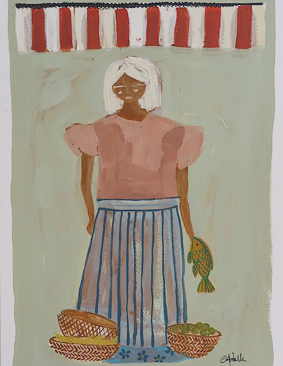 At the Market - Poster Print