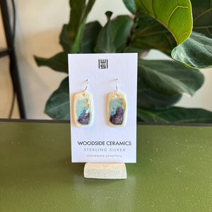 Handmade Ceramic Sterling Silver Earrings - Vanilla