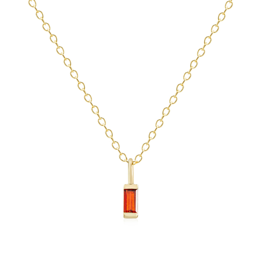 January Gold Birthstone Charm Necklace