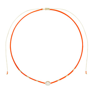 Orange & Gold Sublime Pearl Beaded Choker