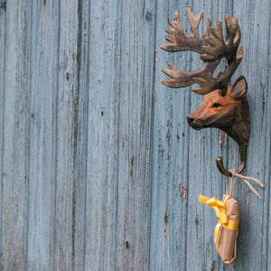 Red Deer Hook - Hand Carved