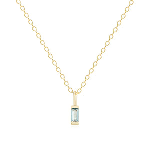 March Gold Birthstone Charm Necklace