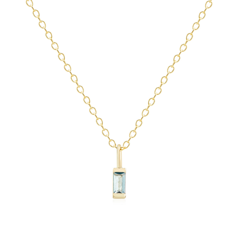 March Gold Birthstone Charm Necklace