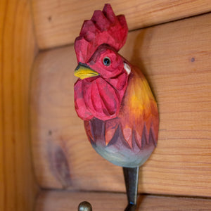 Rooster Hook - Hand Carved