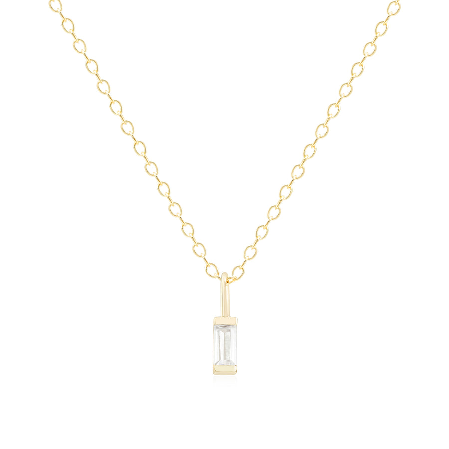 April Gold Birthstone Charm Necklace