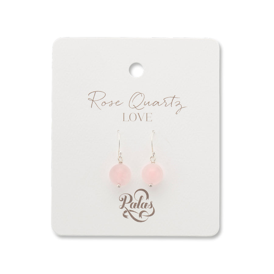 Healing Gem Earrings- Rose Quartz