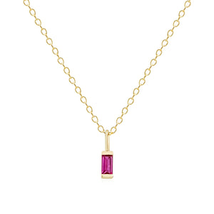 July Gold Birthstone Charm Necklace