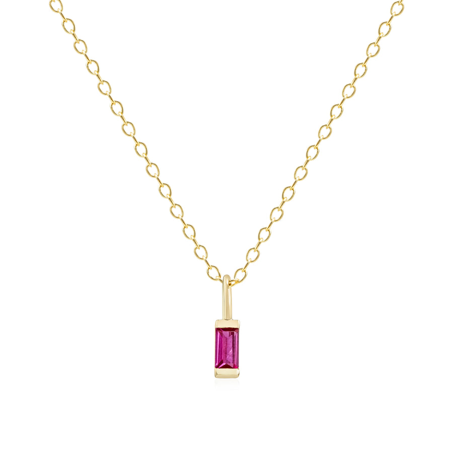 July Gold Birthstone Charm Necklace