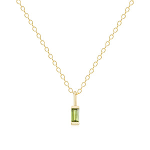 August Gold Birthstone Charm Necklace