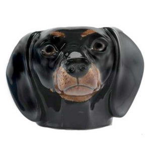 Black and Tan Dachshund Face Egg Cup