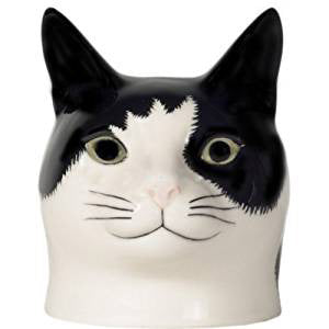 Black and White Cat Face Egg Cup