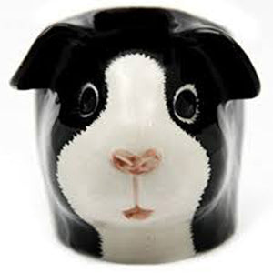 Black and White Guinea Pig Face Egg Cup