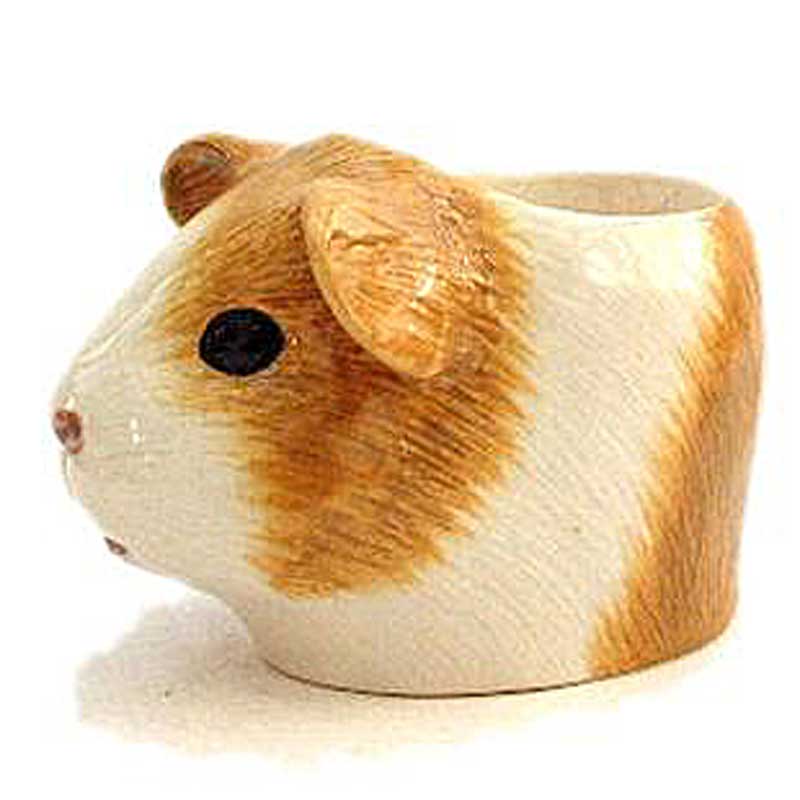 Gold and White Guinea Pig Face Egg Cup