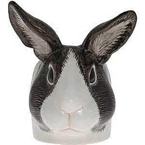 Grey and White Rabbit Face Egg Cup