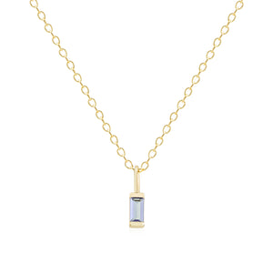February Gold Birthstone Charm Necklace